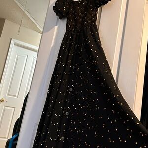 Elegant Black and Gold Kids Dress